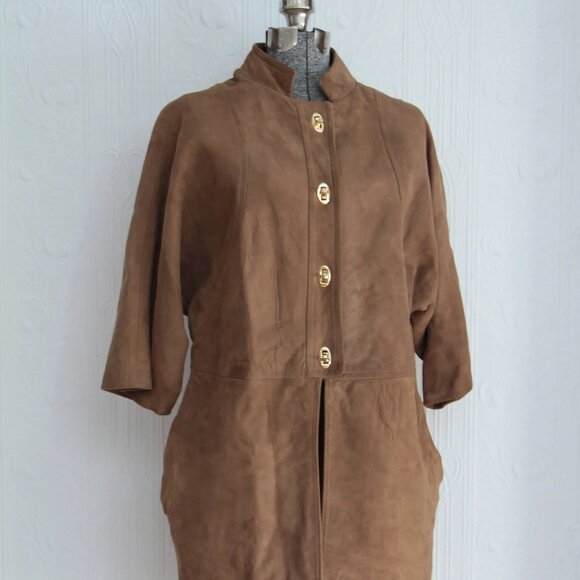 Vintage late 60's or 70's brown suede jacket - probably Bonnie Cashin - Picture 1 of 3